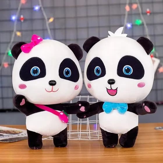 JAMXUN Brinquedo de Pelúcia Babybus Panda Kiki Miu 28cm, Macio e Confortável, Brinquedo de Pelúcia Fofo, Presente de Ani