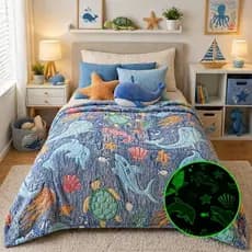 Manta Fluorescente Infantil Solteiro 200x150 Cobertor Que Brilha no Escuro