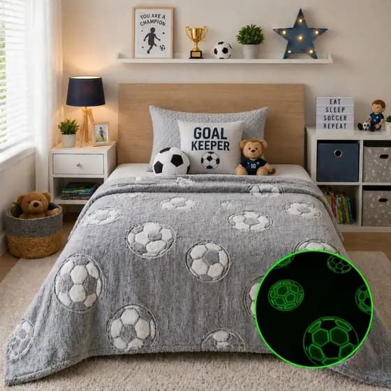 Manta Cobertor Que Brilha No Escuro Fluorescente Infantil 200x150 Quentinha