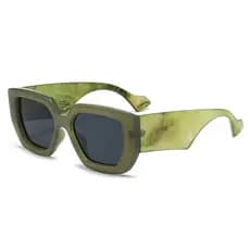 Óculos de sol com armação quadrada grande, elegantes e modernos, verde oliva BMHV
