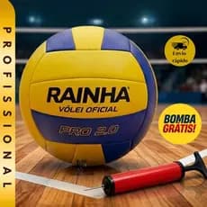 Bola De Vôlei + Bomba Para Encher Grátis Rainha Pro 2.0 Original Oficial e Profissional Para Quadra Praia Premium