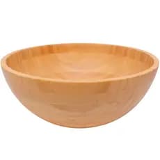Bowl Cumbuca Tigela Bambu 28cm Fundo Grande Saladeira Fruteira Cozinha Natural Servir Alimentos Mesa Posta Elegante