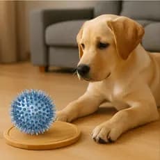 Bolinha Mordedor Cães Com Apito Brinquedo Interativo Pet Anti Estresse Ansiedade Resistente Borracha Limpa Dentes
