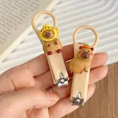 Cortador de Unhas Capivara 3D Criativo Compacto com Capa Protetora Portátil