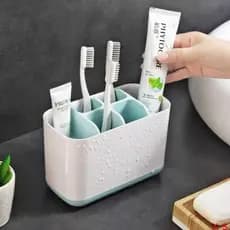 Organizador de Escova de Dentes para Banheiro com Porta Pasta de Dente e Fio Dental Multiuso