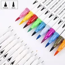 Kit Canetas Hidrográficas Brush Pen Lettering Desenho Colorir