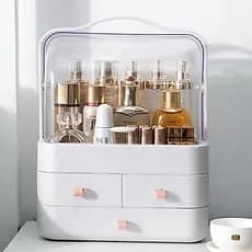 Organizador de Maquiagem com Gaveta Removível Porta Cosméticos Acessórios de Beleza Multiuso