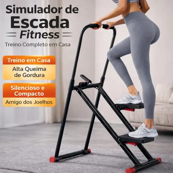 Máquina Simulador De Escalada e Caminhada Elíptico Multifuncional Dobrável Até 120kg Caseiro Exercício Baixo Impacto