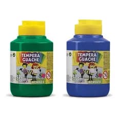 Kit 2 TEMPERA GUACHE Acrilex - 250ml - VERDE e AZUL