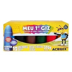 Meu Primeiro Giz ACRILEX - 12 cores - 09512