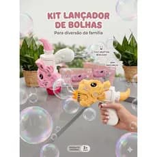 Kit Lança Bolhas de Sabão Dinosaur Brinquedo Infantil Arminha de Bolha Dinossauro (ENVIO IMEDIATO)