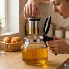 Chaleira De Vidro Com Infusor Inox 1 Litro (Envio Imediato)
