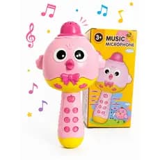 Microfone Infantil Com Luz Pintinho Bluetooth Para Brincar De Cantar Com Luz E Som