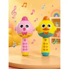 Brinquedo Microfone Pintinho Infantil Bluetooth Karaokê Musical com Luzes Presente Meninos e Meninas