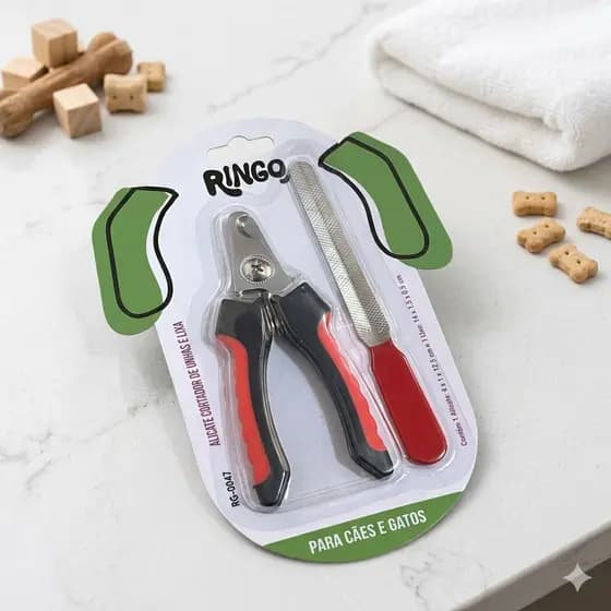Alicate Pet + Lixa Cortador Tesoura de unhas para gatos e cães tamanho médio