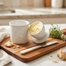 Manteigueira Francesa Porcelana Branca Premium Praticidade e Elegância (ENVIO IMEDIATO)