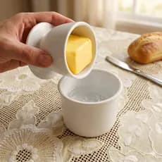Manteigueira Francesa Porcelana Branca Premium (Envio Imediato)