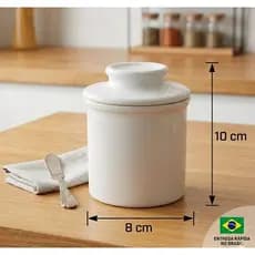 Manteigueira Francesa em Porcelana Premium (ENVIO IMEDIATO)