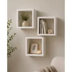 Kit 3 Nichos Decorativos Quadrados 100% MDF para Sala Quarto Cozinha Banheiro decoração Parede