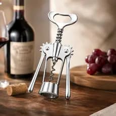 Abridor de Vinho Tipo Borboleta, Saca-Rolhas Manual com Dupla Alavanca, Resistente e Fácil de Usar