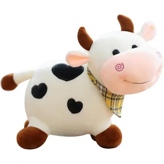 Vaca Recheada 25cm Animal Bonito Macio Pelúcia Reconfortante Companheiro Recheado Imaginativo Plushie Leve Para Crianças