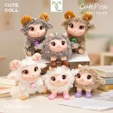 Rytanda Vinil Cordeiro Pingente De Pelúcia Brinquedo Para Criança Menino Menina Plushie Simulação Ovelha Chaveiro Traves