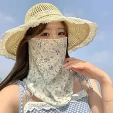 UNT Bohemian Floral Print Face Máscara Verão Rosto Cheio Protetor Solar Capa Condução Ciclismo Lenço UV De Pescoço Banda