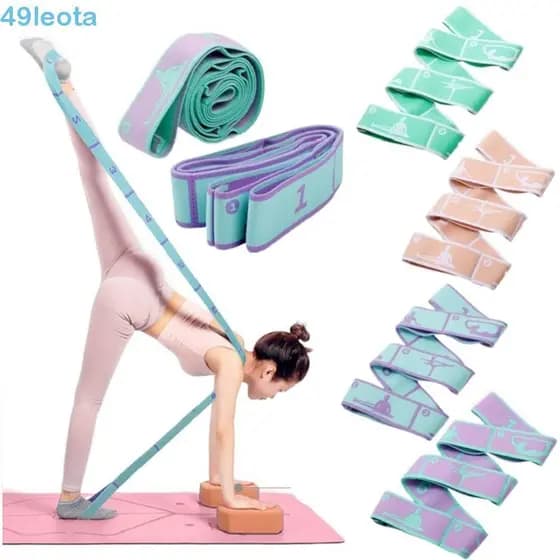 LEOTA Cinto De Alongamento Auxiliar , Faixa De Borracha Para Treinamento De Ioga , Pilates , Equipamento De Treino Puxar