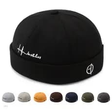 UNT Unissex Carta Docker Boné Hip Hop Chapéu Sem Aba Literário Senhorio Solidéu Retro Marinheiro Ajustável Gorros Chapéu