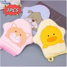 3 Pçs Luva De Banho Do Bebê Crianças Algodão Macio Bonito Animal Modelagem Esponja Purificador Luvas De Lavagem