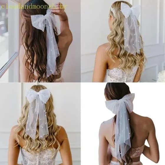 Véu Noiva Respirável CLO Versátil Penteado Requintados Véus Para E Adolescentes