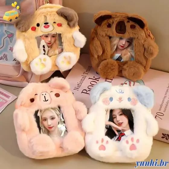 Porta-Retratos YUNHI , Bolsa De Moedas Estilo Coreano 2 Em 1 , Cartões De Pelúcia Fofo Para Meninas E Amigos