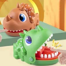 JUNYUE Brinquedo Assustador De Crocodilo Mordido À Mão , Extrato De Dentes Triceratops Forma Dinossauro Mordida Dedos ,