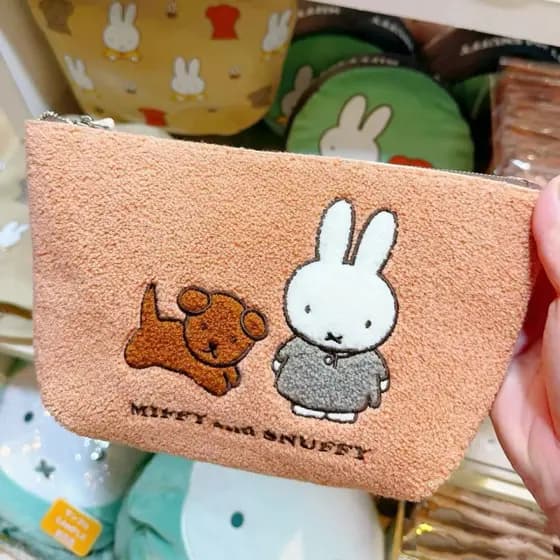 Japonês miffy pelúcia bordado saco cosmético dos desenhos animados bonito miffy saco de armazenamento