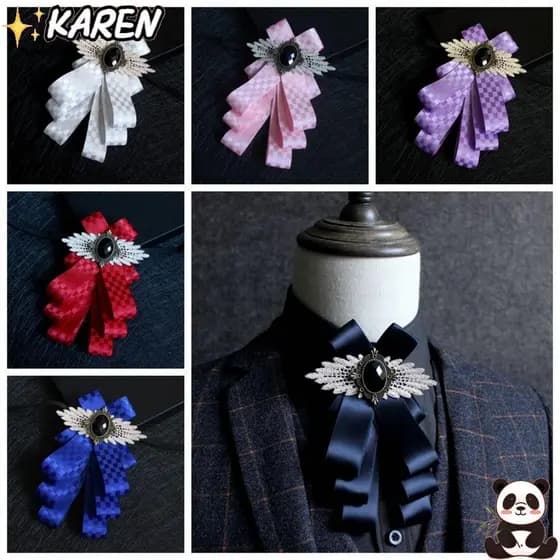 Gravata borboleta KAREN, liga de poliéster, acessório de pescoço para terno masculino, imitação de pedra, decoração de p