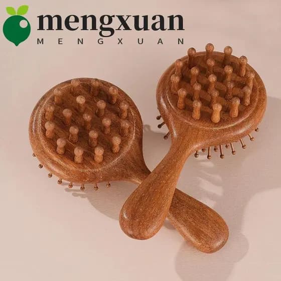 Escova de massagem para cabeça MENGXUAN1, escova de cabelo com almofada de ar e cabo confortável de dupla face, dentes l