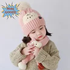 Conjunto De Chapéu De Cachecol MAXGOODS , Pulôver De Malha À Prova De Frio , Gorro Quente Bonito Vento