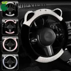 Capa de volante MENGXUAN1 com orelhas de gato, capas de volante em veludo quente e veludo frio, confortável HDID
