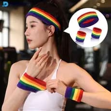 DIGIFOUNDER Esporte Pulseira E Bandana Conjunto Combinado Absorção De Suor Proteção Respirável Correndo Equipamentos De