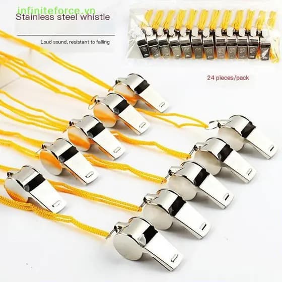Apito De Metal Alto Para Equipe Esportiva Com Corda , Esportivo Forte , Resistente Ao Desgaste , Aço Inoxidável , Salva-