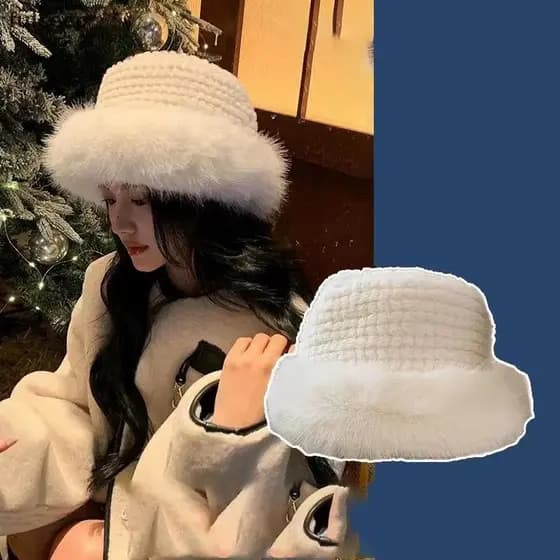 [fulseep] Boina Feminina De Lã Quente E Elegante Outono Inverno Moda Versátil Chapéu Artístico De Malha Resistente Ao Fr