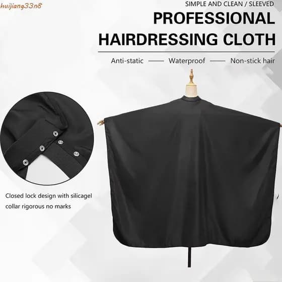 Vestido De Decote De Silicone HUIJIANG , Capa De Cabeleireiro Com Gola À Prova D'água Corte De Cabelo De Manga Comprida