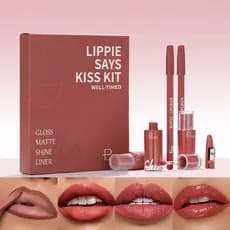 Pudaier Lip Liner Lip Glaze Lip Set Matte Water Gloss Batom perolado Caixa de presente de cinco peças RBPR