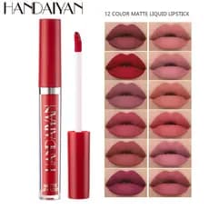 HANDAIYAN12 Cor Matte Lip Gloss Batom Líquido de Longa Duração À Prova D 'Água Antiaderente Copo Lip Gloss Matte Lip Glo