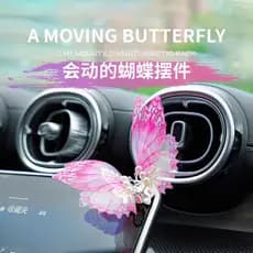 Ornamento de carro em forma de borboleta para decoração de saída de ar, pequeno acessório para carro.