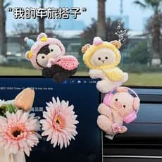 Novos acessórios criativos para carros, decorações para painéis de carros, bonecos fofos, ornamentos para montagem em te