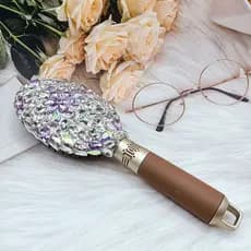 Escova de cabelo com almofada de ar e cristais, escova de massagem especial para mulheres, escova antiestática com almof