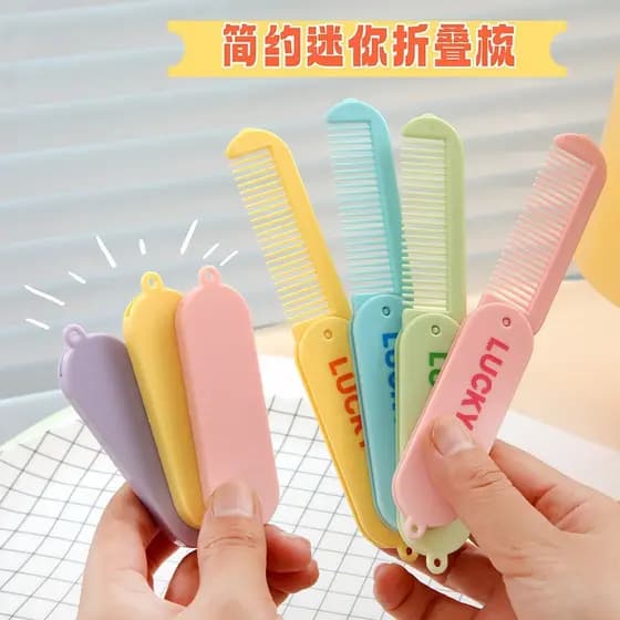 Novo pente de cabelo liso, mini pente de cabelo dobrável e portátil para estudantes.