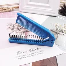 Pente de cabelo portátil criativo e dobrável de plástico para viagens
