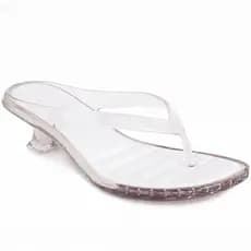 Sandália Kitten Heel Tira de Dedo Estilo Retrô Chic